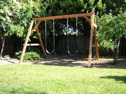 Wood Swing Set Kits Easy To Build And Sturdy Swing Set Diy Diy Swing Wooden Swing Set