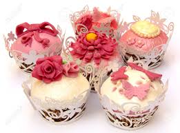 Edible sugar flowers for cupcakes. Cupcakes Decorated With Fondant And Sugar Flowers Stock Photo Picture And Royalty Free Image Image 16513416