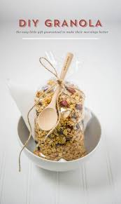 Using mason jars and spray paint you can make this unique candy storage. Diy Granola Gift Basket Spoonful Of Comfort
