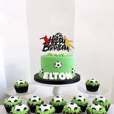 Find everything you want to organize a football themed party right here. Buy Soccer Cake Topper Happy Birthday Sign Cake Decorations For Soccer Ball Player Net Sport Football Themed Men Boy Birthday Party Supplies Black Glitter Decor Double Sided Online In Turkey B08hvk6mts