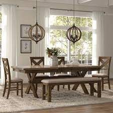 Annclaire golden pine breakfast nook with table and bench. 7 Ft Dining Table With Bench Wayfair