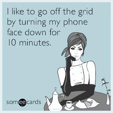 I Like To Go Off The Grid By Turning My Phone Face Down For 10 Minutes I Love To Laugh You Funny Ecards Funny