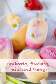 Erdbeereis Mit Mangoeis Leckeres Eis Am Stiel Meinestube Rezept Mango Eis Erdbeereis Mango Desserts
