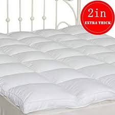 Sufuee Mattress Topper Twin Down Alternative Mattress Pad 2 Quot Extra Thick Mattress Cover Overfilled Fluf Hotel Quality Pillows Firm Pillows Mattress Covers