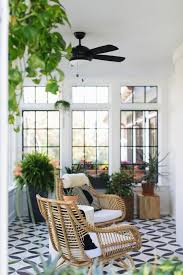Becki Owens Designer Spotlight Jean Stoffer Design Sunroom With Black And White Cement Til Sunroom Decorating Farmhouse Style House Modern Farmhouse Style