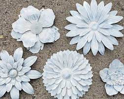 Metal Wall Flowers Garden Wall Art Fence Flowers Outdoor Etsy Metal Wall Flowers Metal Flowers Metal Flower Wall Decor