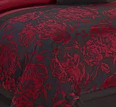 Vintage softwash cotton queen sheet set. Queen Cal King Bed Black Burgundy Red Asian Scroll Floral 8 Pc Comforter Set Comforters Bedding Sets Bedding