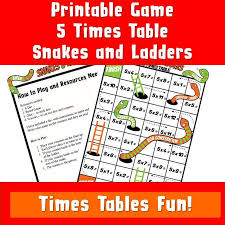 The tasks in this collection encourage lower primary children to look deeper at multiplication and division. Multiplication Snakes And Ladders 5 Times Tables Activities Etsy Times Tables Activities Printable Math Games Board Games For Kids
