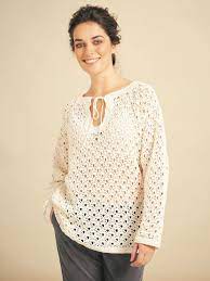 Knit summer top with free chart. Crochet Tunic Patons Spring Crochet Long Sleeve Tunic