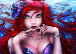 Ariel, red, frumusete, luminos, redhead, mermaid, americandork, fantasy,  girl, HD wallpaper