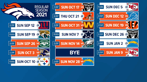 Denver Broncos 2021 Nfl Schedule Released 9news Com
