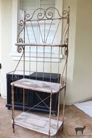 Buy products such as rolling kitchen cart with wheels, microwave oven stand storage cart on wheel, folding kitchen bakers rack with 2 free stools, 2 front drawers, 2 towel bars, sturdy solid wood dining cart, q1204 at walmart and save. French Farmhouse Style Baker S Rack Makeover The Crowned Goat