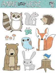 Woodland Clip Art Forest Animals Clip Art Woodland Critters Clip Art Woodland Creatures Clip Art Woodland Digi Woodland Critters Animal Clipart Doodles