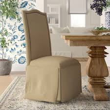 Alison Skirted Upholstered Parson Chair Solid Wood Dining Chairs Dining Chairs Chair