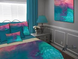 Exchange ideas and find inspiration on interior decor and design tips, home organization ideas, decorating on a budget, decor trends, and more. Contemporary Bedroom Decor Colors In This Duvet Cover Include Teal Aqua Turquoise Blu Guest Bedroom Remodel Contemporary Bedroom Decor Small Bedroom Remodel