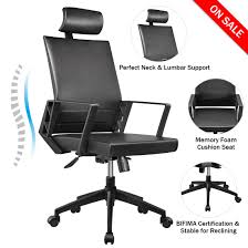 Younbo Office Chair High Back Leather Executive Computer Desk Chair Adjustable Tilt Angle Headrest Lumbar Support Ergonomic Swivel Chair With Armrest Pads For Office Buy Online In Grenada At Grenada Desertcart Com Productid