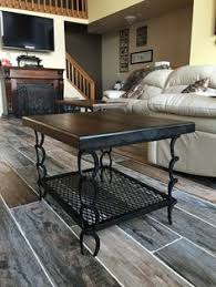 This Table Is 21 Tall 23 5x29 5 Has A 2 Thick Hemlock Top Other Wood Options Available Base Is Steel Horseshoes With An Furniture Coffee Table Home