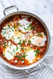 Shakshouka Poached Eggs In Spicy Tomato Sauce Love And Olive Oil Recipe Shakshuka Recipes Shakshuka Recipes