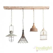 Lustra Design Industrial Vintage Din Lemn De Brad Si Metal Alfredo 23881 Vh Pendule Lustre Suspendate Corpuri De Iluminat Decor Home Decor Ceiling Lights