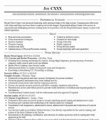 border patrol agent resume example