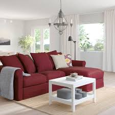 Ikea Gronlid Sofa With Chaise Ljungen Dark Red Wohnzimmer Sofa Sofa Ecksofa
