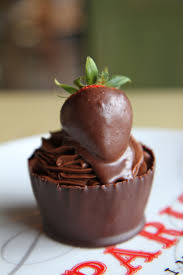Large Chocolate Mousse Cup With Strawberry One Of My Favorites Favorite Desserts Food French Food Party