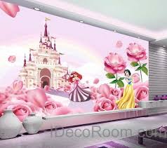 The great collection of disney bedroom wallpaper for desktop, laptop and mobiles. 3d Disney Princess Castle Wallpaper Princess Ariel Snow White Wall Paper Wall Decals Wall Art Print M Princess Mural Nursery Decor Girl Disney Princess Bedroom