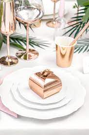Boite A Dragees Rose Gold Wedding Favors Gold Candy Wedding Straws