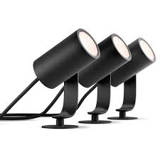 philips hue white and color ambiance low voltage outdoor led lily black landscape smart lights 3 pack 802066 the home depot hue philips philips hue lights wireless lights