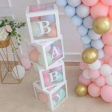 Baby Shower Boxes Transparent Balloon Boxes Baby Shower Decorations Balloon Clear Box Customizable Letters Party Supplies Photo Background Baby Blocks Baby Shower Baby Shower Balloons Pastel Baby Shower