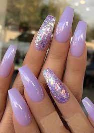 40 Inexpensive Glitter Nail Designs Ideas To Rock This Year Glitternails Purple Acrylic Nails Lilac Nails Purple Nail Designs