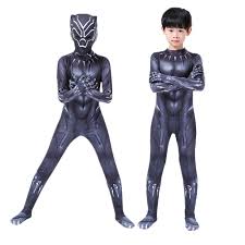 Kids black panther collection costumes. Movie Black Panther Cosplay T Challa Costume Kids And Adult Onesies Bodysuit Shopee Malaysia