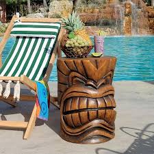 Tiki Teeth Sculptural Side Table Tiki Decor Tiki Head Tiki