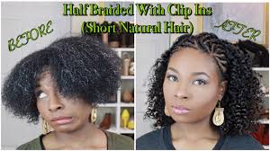 Buying 100% real best human clip in hair extensions here at an affordable price! Half Braided With Clip Ins Short Natural Hair Youtube