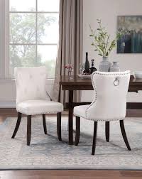 These dining chair nailhead are available in distinct shapes and come as individual products and sets too. Solid Wood Tufted Dining Chair Dining Room Set Button Tufted Armless Chair Upholstered Accent Chair Nailhead Trim Chair Ring Pull Set Of 2 Beige Buy Online In Qatar At Qatar Desertcart Com Productid