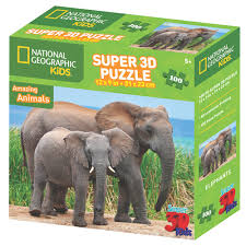 Explore your own town from your very own home in this national geographic my town aerial map jigsaw puzzle. National Geographic Super 3d Elephant Puzzle 100 Pieces