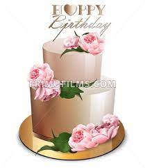 Happy birthday wishes sister birthday celebration quotes friends birthday cake unique birthday cakes birthday cake with flowers birthday wishes messages beautiful birthday romantic happy birthday image with name and photo. Happy Birthday Cake Vector Realistic Anniversary Wedding Ceremony Modern Desserts Golden Cake With Peony Flowers Bouquet Frimufilms