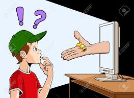 Ilustración Conceptual Acerca De Los Peligros De Internet Para Los ...