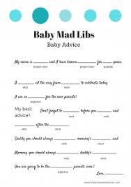 Free Baby Mad Libs Game Baby Advice Baby Shower Ideas Themes Games Baby Shower Purple Baby Shower Advice Baby Shower Mad Libs