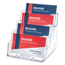 Business card holders & cases. 4 Pocket Business Card Holder By Deflecto Def70841 Ontimesupplies Com
