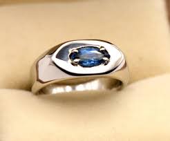Marquise Ceylon Sapphire Ring for Men: 925 Sterling Silver ...