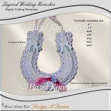 Download Layered Wedding Horseshoe Cutting Template 3 50 Instant Card Making Downloads