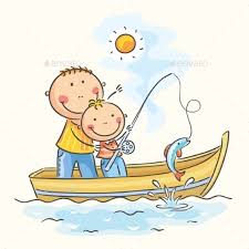 Father And Son In The Boat Boat Cartoon Drawing For Kids Art Drawings For Kids