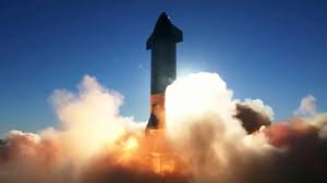 The prototype exploded upon landing. Spacex Launches Starship On Highest Test Flight Crash Lands Abc News