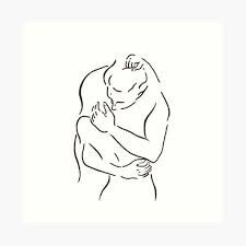 Dancing drawings anime drawings sketches couple drawings art drawings couple poses reference drawing reference poses manga poses poses references drawing expressions. Hugging Couple Outline Art Print By Awhalesong Redbubble