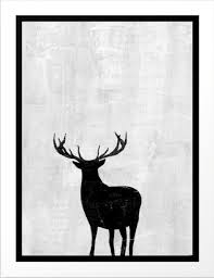 Black And White Deer Picture A Deer Silhouette I Painted In Acrylic And Ink Black And White Print On Demand On Society6