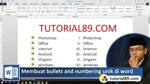 Cara Membuat Bullets And Numbering Unik Otomatis Di Word Youtube