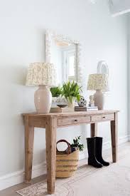 Maybe you would like to learn more about one of these? Farmhouse Console Table With Gray Lamps Transitional Entrance Foyer