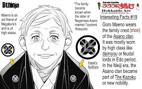 RuroKen: Hokkaido Arc Interesting Facts #19! Goro Maeno wears the family  crest or mon of the Asano clan. It was mostly worn by high class like  daimyou or feudal lords in the