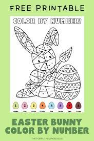 Bunny face color by number prek worksheet. Easter Bunny Color By Number Free Printable Free Easter Activities